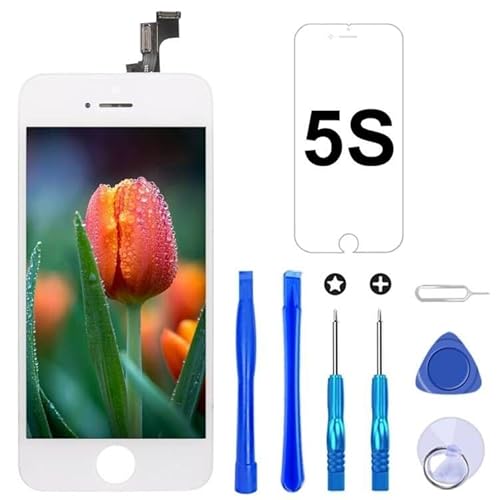 Brinonac Für iPhone 5s/SE 2016 Display LCD Touchscreen Kompletter Ersatz Bildschirm mit Reparaturset Werkzeug (weiß)