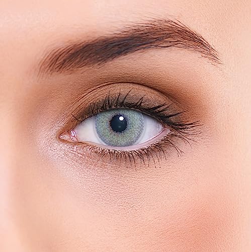 LENZOTICA Atlantis Grau, 0.00 Dioptrien, DIA 14.00, Monatslinsen, 2 Stück (1 Paar)