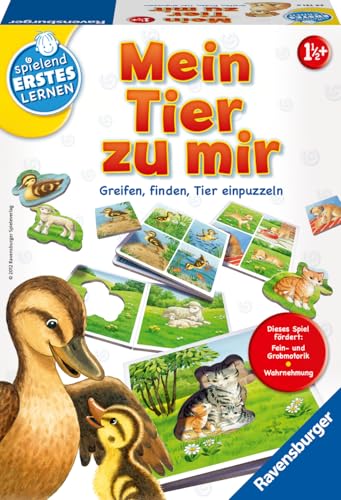 Ravensburger 24731 - Mein Tier zu Mir - Puzzelspiel für die Kleinen - Spiel für Kinder ab 1 und 1/2 Jahren, Spielend erstes Lernen für 1-4 Spieler