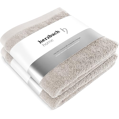 herzbach home Handtücher Pura 50x100 cm 2er Set 100% Baumwolle