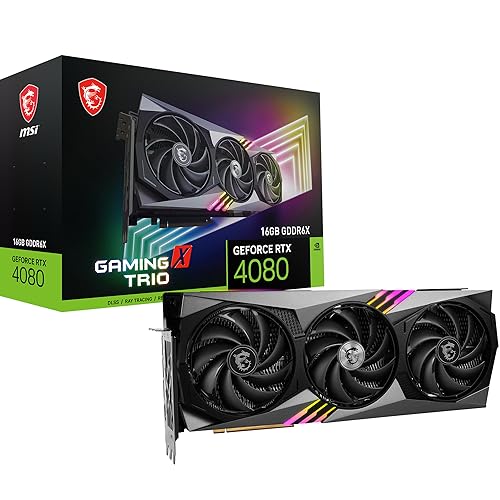 MSI GeForce RTX 4080 16GB Gaming X Trio Grafikkarte - NVIDIA RTX 4080, 16 GB GDDR6X Speicher