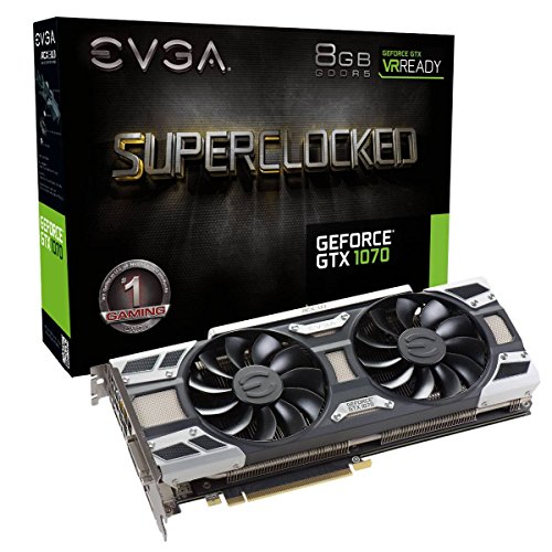 EVGA GeForce GTX 1070 SC GAMING ACX 3.0, 8GB GDDR5, LED, DX12 OSD SUPPORT (PXOC) Grafikkarte 08G-P4-6173-KR