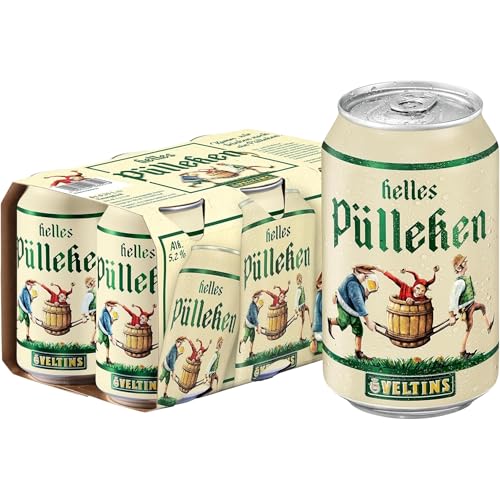 VELTINS Helles Pülleken, EINWEG (6 x 0,33 l Dose) - Helles Bier – Mild & süffig