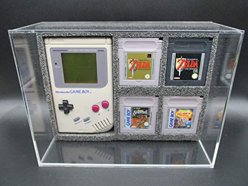 Ninodo Acrylglas Box Passend Für 1 GameBoy Konsole & 4 Spiele OVP UV Absorptiv & Archivsicher (Für 1 GB Konsole & 4 Spiele)
