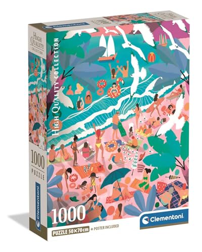 Clementoni Puzzle Sonntags am Strand 1000 Teile Erwachsene - HQ Collection - 70 x 50 cm - Anspruchsvolles Puzzle 14-99 Jahre - 39938