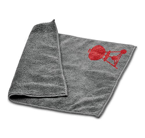Weber Mikrofasertuch - weich, zur Pflege von Emaille- und Edelstahlteilen Aller Grills (Holzkohle, Gas, Pellet, Elektrisch), Schmutzentfernung, Polieren, waschmaschinen geeignet - Grau (17689)