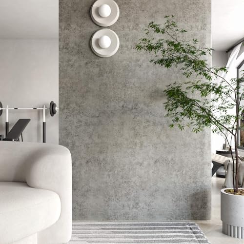 Stickyart Tapete Selbstklebende Industrial Grau Betonoptik 30cmx400cm Wandtapete Selbstklebend Beton Graue Klebefolie Wand Wohnzimmer Wandfolie Selbstklebend Abwaschbar Küche Möbelfolie Tischplatte