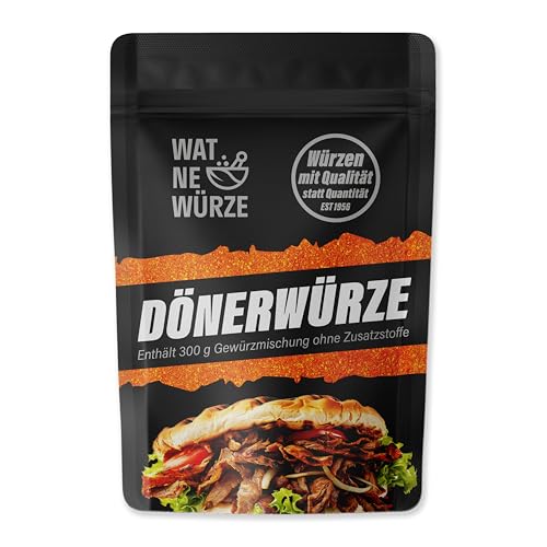 WAT NE WÜRZE Döner Gewürz 300 g | Dönergewürzmischung für Backpapier Döner, Kebab, Lahmacun & Dönerfleisch | Dönergewürz Drehspieß Gewürzmischung für Dönerfleisch