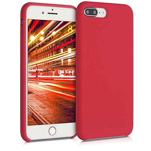 kwmobile Handyhülle für Apple iPhone 7 Plus/iPhone 8 Plus Hülle - Case Silikon - Kabelloses Laden - Schutzhülle Cover in Klassisch Rot
