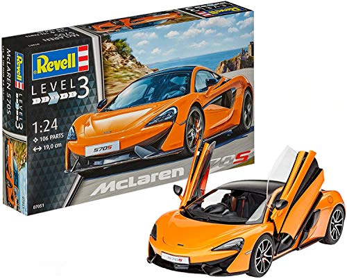 Revell McLaren 570S, Automodellbausatz 1:25, 19,0cm Auto, Unlackiert, für geübte Modellbauer
