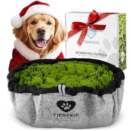 Tierfein Schnüffelteppich Hund – Intelligentes Hundespielzeug für kleine & große Hunde – waschbar & größenverstellbar – Welpenspielzeug & Intelligenztraining für Hunde