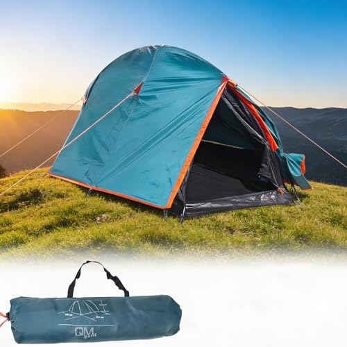 Zelt 2 Personen wasserdicht leicht kleines Packmaß, Tunnelzelt doppelwandig, Camping Outdoor Vorzelt Eingang mit Insektenschutz
