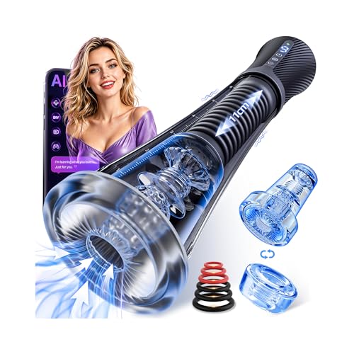 Gobeken Elektrischer Sex Spielzeug für die Männer Masturbieren für Männer mit 9 Feder Vibration & 5 Vakuum Saugen APP, Ei Masturbator Blowjob Taschenmuschi Penispumpe Vibratorensets Sex Toys 2 Liner