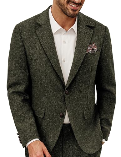 PJ PAUL JONES Sakko Herren Vintage Wollmischung Tweed Blazer Regular Fit