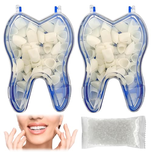 100 PCS Zahnreparaturset Dauerhaft,Zahnfüllungs Reparatursets,Zahnzement Provisorische Zahnfüllung,Reparatur Set Künstliche Zähne Zum Aufstecken Zahnersatz Zum Aufstecken,Natürlich 50g Zahnungsgel