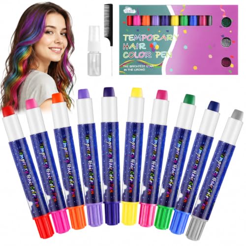 Hair Chalk 10 Farben Haarkreide, Temporäre Haarfärbestifte