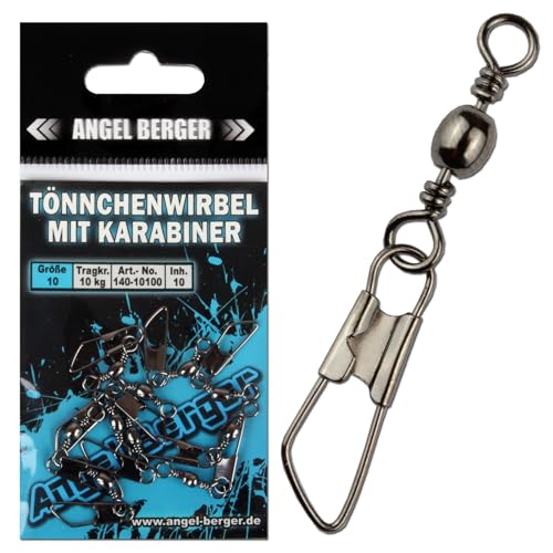 Angel-Berger Tönnchenwirbel mit Karabiner 10 Stück Wirbel (4)