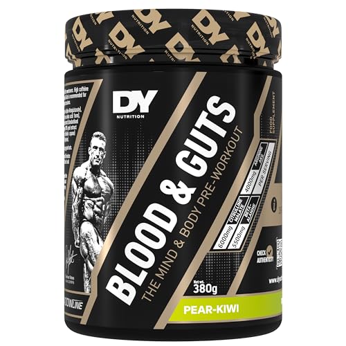 Dorian Yates Nutrition - Blood & Guts | Pre Workout Booster mit Arginin + Citrullin (380g, Pear Kiwi - Birne Kiwi)