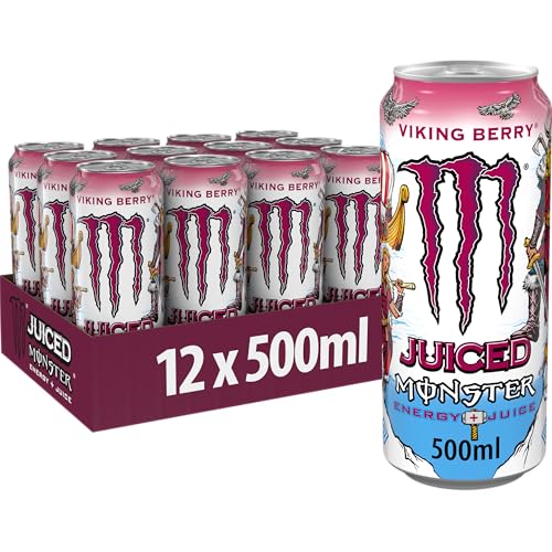 Monster Energy Viking Berry - koffeinhaltiger Energy-Drink mit Waldbeeren-Geschmack - in praktischen Einweg Dosen (12 x 500 ml)