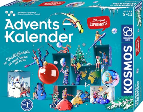 KOSMOS 661090 Experimentierkasten Adventskalender 2025, Die schönsten Experimente zur Weihnachtszeit, in 5 Min, für Kinder ab 8-12 Jahre, Spielzeug, Science Adventskalender