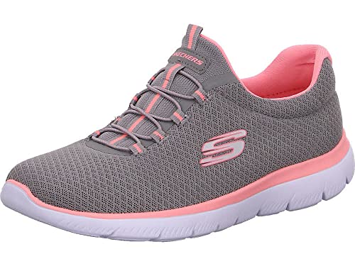 Skechers Summits Top Player Damen Sneaker , Grey Mesh Pink Trim, 39 EU