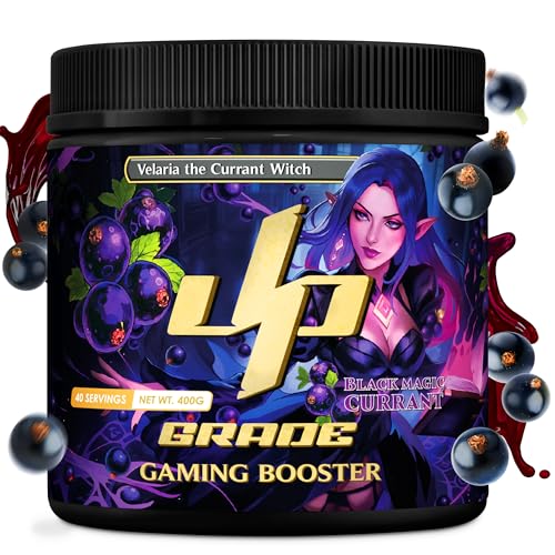 UP-GRADE Gaming Booster - Energy Drink Pulver für Fokus & Energie - 200mg Koffein, L-Tyrosin, Taurin, Vitamine & Magnesium - klarer, erfrischender Drink – 40 Portionen (400g)