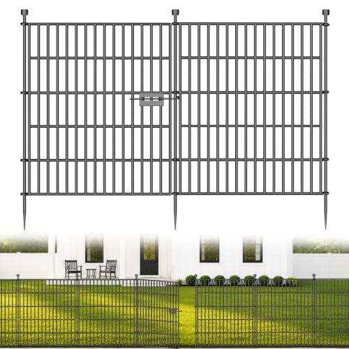 15 Paneele Dekorativer Gartenzaun mit Tor, 81 cm(H) x 1080 cm(L) Hundezaun