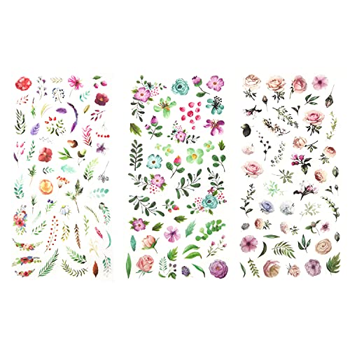 Oblique Unique® 149 Sticker Blumen Pflanzen Blätter Aufkleber Vintage Matt Deko Dekoration Verzierung Scrapbooking Kinder Basteln