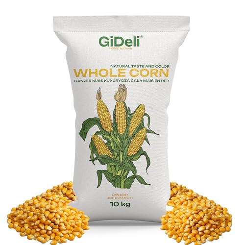 GiDeli Mais 10 kg gelb - Ganze Maiskörner in Futterqualität - Futter für Hühner, Enten, Pferde & Tauben