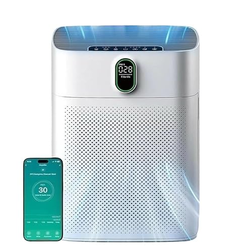 Smart Luftreiniger V1 Pro – Leistungsstarke HEPA-Filterung mit PM2.5-Sensor, App- und Sprachsteuerung für saubere Raumluft(Original Weiß)