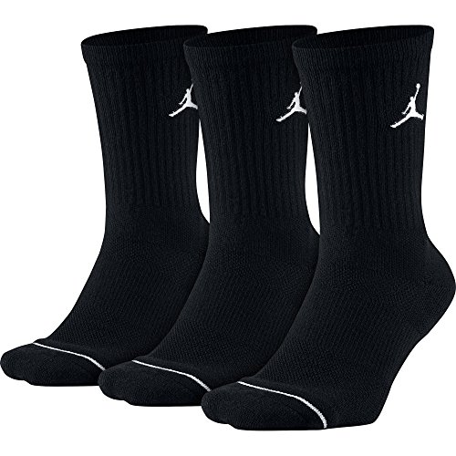 Nike Unisex 3 Pack Jordan Jumpman Crew Socken, Schwarz, L EU
