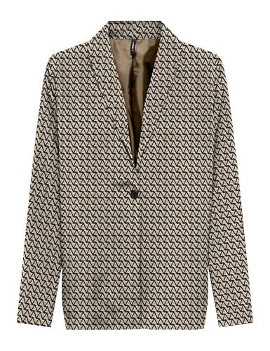 ONLY Damen Onlnova Life Elite L/S PIMO Blazer, Chipmunk/AOP:588 Breaker geo, 36