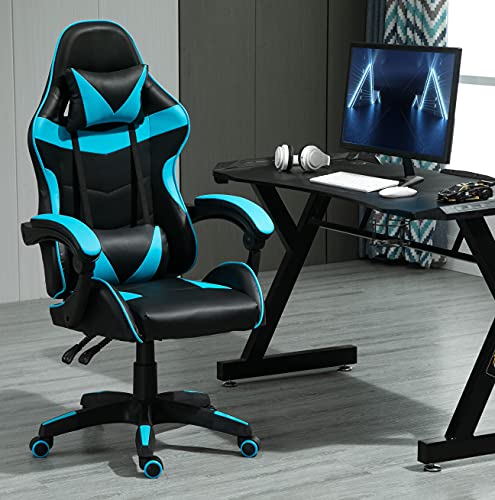 mcc direct Bürostuhl Ergonomisch, Schreibtischstuhl, Drehstuhl, Gaming Sessel, Gamingstuhl (Blau)