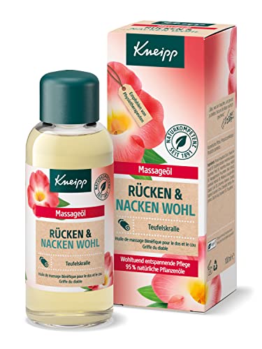 Kneipp Massageöl Rücken Wohl, hochwertig mit Extrakt der Teufelskralle, mit reichhaltiger Sheabutter, Sonnenblumenöl und Vitamin E, Mehrfarbig, 100 g (1er Pack)