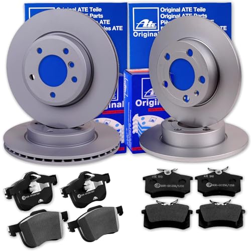ATE Bremsscheiben + Beläge vorne + hinten für Golf 4 Polo 9N A3 Leon