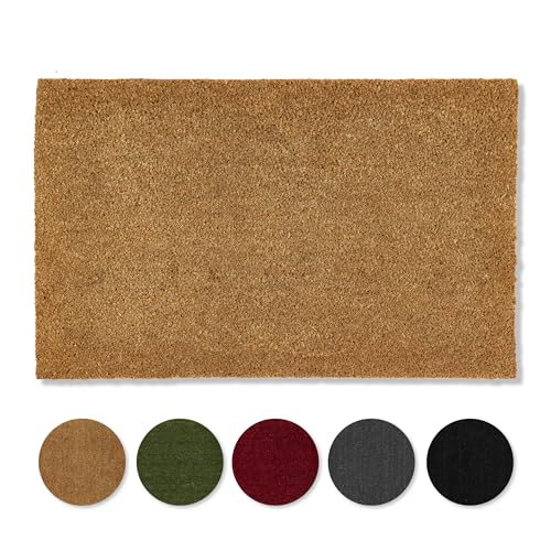 Carpido rutschfeste Kokosmatte - 40 x 60 cm Natur - Nachhaltige Naturfaser für den überdachten Außenbereich - 100% Kokos Fußmatte - Türmatte Eingang