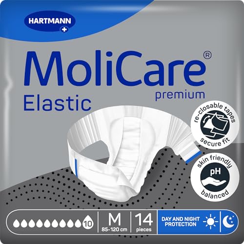 MoliCare Premium Elastic Slip: bei schwerster Inkontinenz für Frauen und Männer; 10 Tropfen, Gr. M (85-120 cm Hüftumfang), 14 Stück