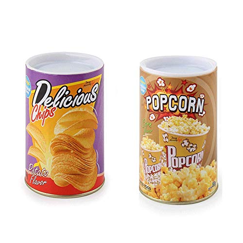 Die Kartoffelchip-Schlange kann springen, Frühlingsschlange, Spielzeug, Geschenk, April, Narrtag, Halloween, Party,Witze in einer Dose, Gag Geschenk, Streich, Kartoffelchip-Stil, Popcorn, 2 Stück