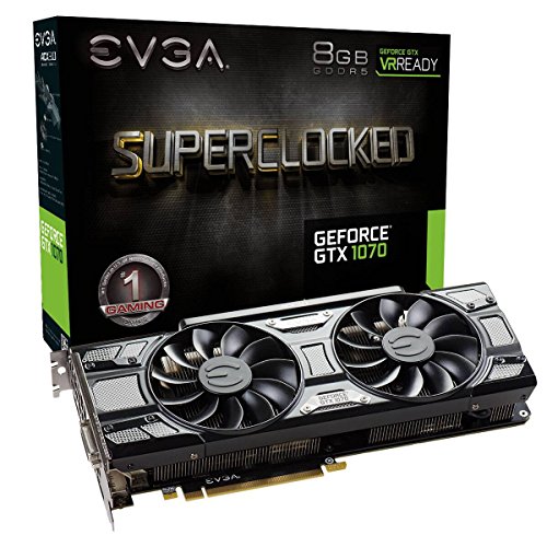 EVGA GeForce GTX 1070 SC GAMING ACX 3.0 Black Edition, 8GB GDDR5, LED, DX12 OSD Support (PXOC) Grafikkarte 08G-P4-5173-KR