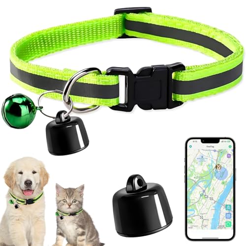 GPS Tracker Katze Hund, Mini GPS Tracker für Katzen Hunde, Katzentracker Ohne ABO, Kompatibel mit iOS und Android, Bluetooth Haustierortungsgerät