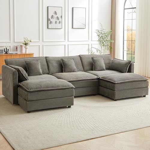 JIEXI Ecksofas Und Couchs, Ecksofa Mit Schlaffunktion, Modulares Ecksofa, Wohnlandschaft U Form, L Form Eckcouch, Für Couch Wohnzimmer Schlafzimmer Büro Wohnung