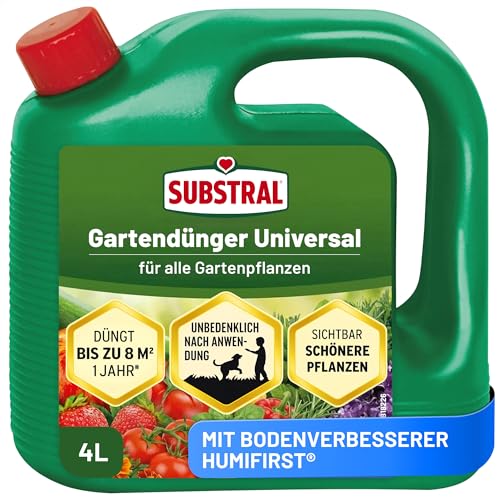 SUBSTRAL® Universal Flüssigdünger, 4 L, mit Humifirst, für Gartenpflanzen und Gemüse, vielseitig einsetzbar