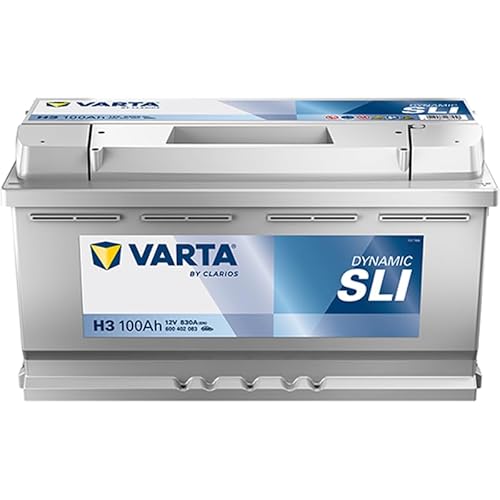 VARTA Automotive DYNAMIC SLI (H3) 12V 100Ah 830A - Nassbatterie KFZ mit Standardausstattung & ohne Start-Stopp System - Starterbatterie für einfachen Energiebedarf - Bleisäurebatterie wartungsfreie