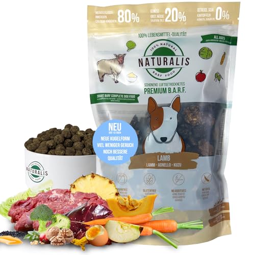 Naturalis Smart 80 Barf Trockenbarf Hundefutter 500 g Lamm Alleinfuttermittel ohne Zusätze getreidefrei sojafrei glutenfrei hypoallergen Monoprotein