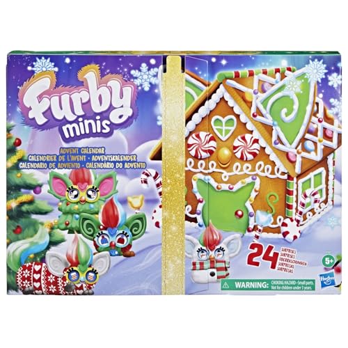 Furby Minis Adventskalender mit 24 Überraschungen, Mini Figuren, Sticker und DIY Schlüsselanhänger mit Charms, weihnachtliches Countdown Spielzeug, Sammelset für Kinder ab 6 Jahren