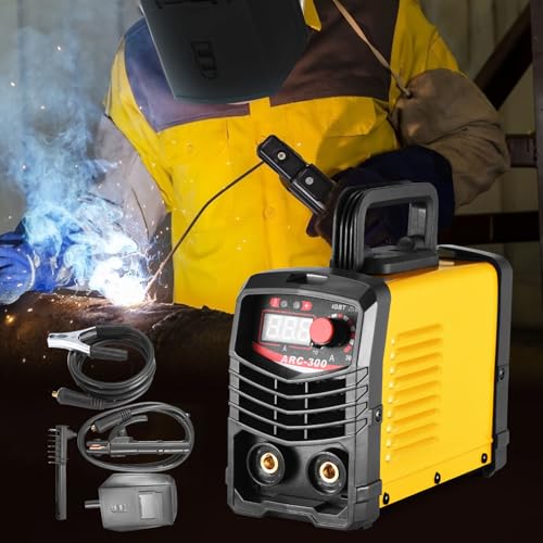Schweißgerät, 300A 220V Elektrodenschweißgerät Tragbarer Inverter-Schweißer IGBT Schweißgerät mit Digitalem LCD Display und Elektroden Schweißfunktion für Kfz, Sanitär und Heimwerkerarbeiten