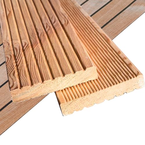 holz4home® Terrassendielen Lärchenholz 2m² Fläche I Witterungsbeständig & Stabil I Sauber gehobelt I Beidseitig geriffelt Grob & Fein I Besonders rutschfeste Oberfläche