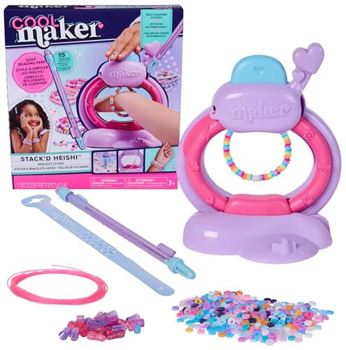 Cool MAKER – Stack'd Heishi Armband Studio mit über 1200 Heishi-Perlen und Zubehör, automatisches Auffädeln, DIY-Schmuckset für 15 stylische Armbänder, für Kinder ab 7 Jahren