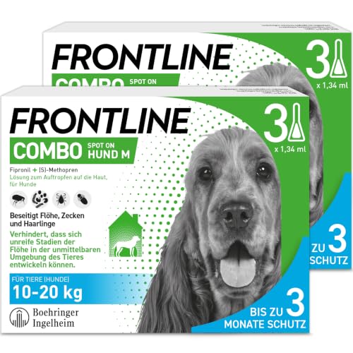 FRONTLINE Combo Hund M gegen Zecken, Flöhe & Haarlinge (10 bis 20 kg)