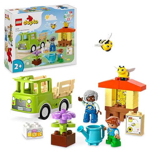 LEGO DUPLO Town Imkerei und Bienenstöcke, Lernspielzeug für Kleinkinder mit 2 Figuren und einem fahrbaren LKW, Set zum Bauen und Umbauen, Spielzeug für Kleinkinder ab 2 Jahren 10419